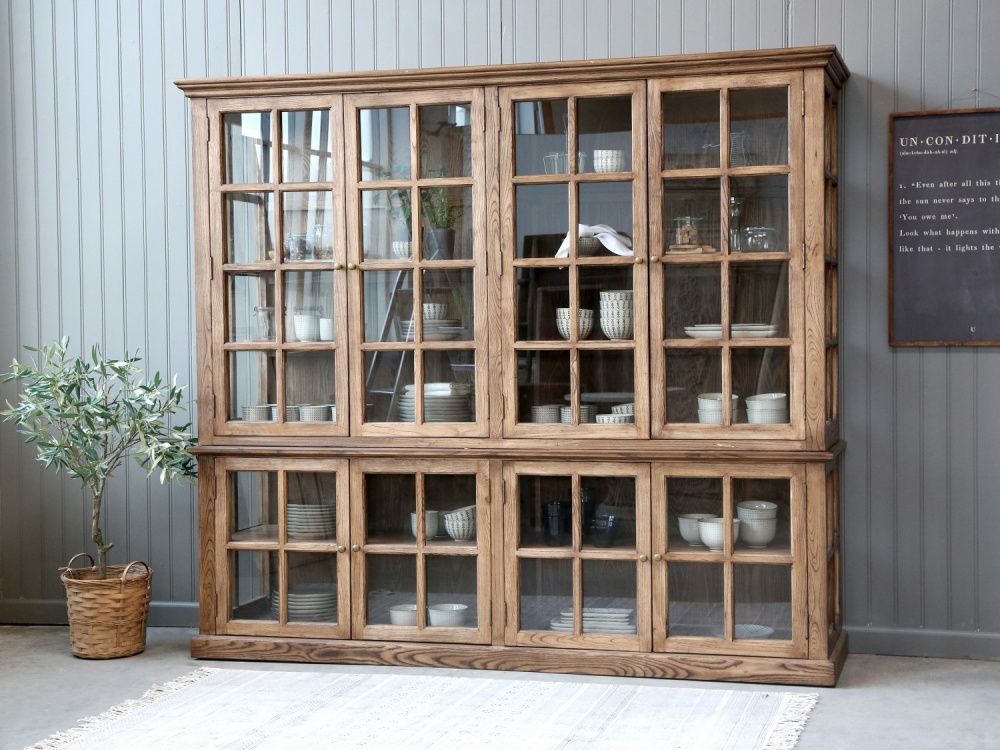 Chic Antique vitrineskap Marseille 8 hyller 40020300