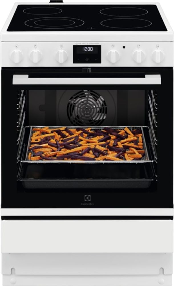 Electrolux komfyr keramisk 60 cm hvit LKR66440