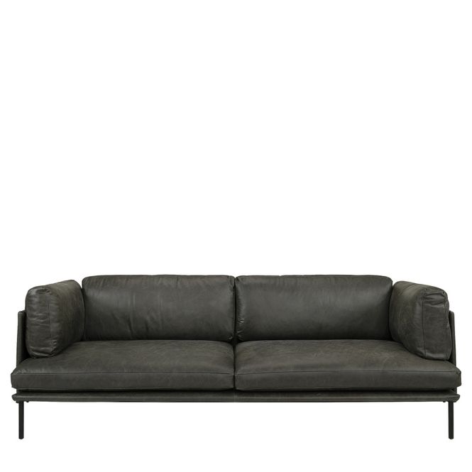 Hovedbilde Artwood 3 seter sofa skinn Ebony BRIOCHE 04-03349
