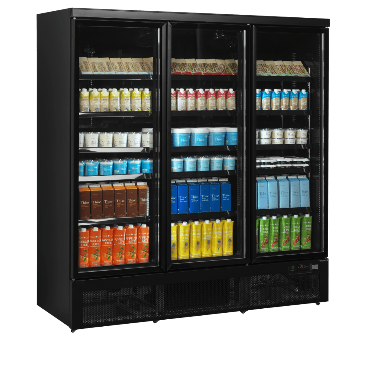 Tefcold displaykjøelskap sort 3 dører 188 cm Atom Maxi C3DBB
