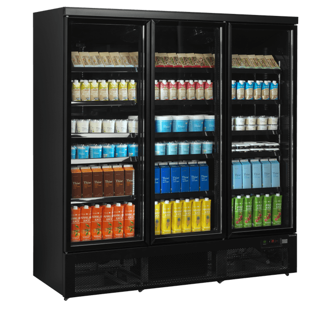 Hovedbilde Tefcold displaykjøleskap sort 3 dører 188 cm Atom Maxi ...