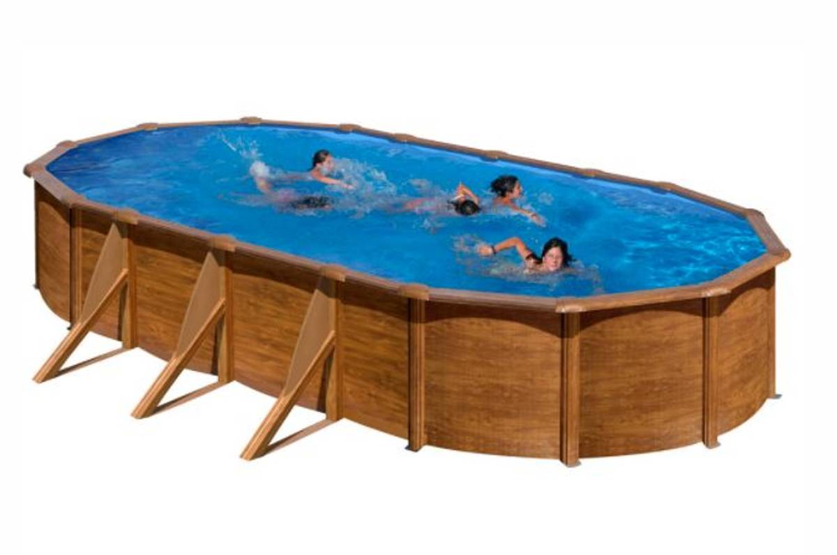 Kjøp Swim & Fun basic basseng oval 610 x 375 x 120 cm brun fra Swim