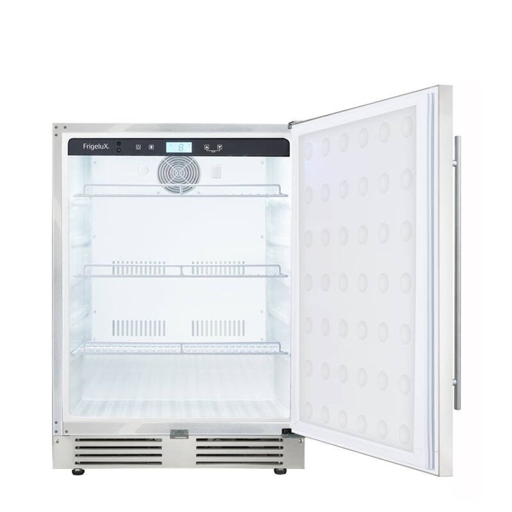 FrigeluX utekjøleskap i rustfritt stål, 102L H89cm RETT136A