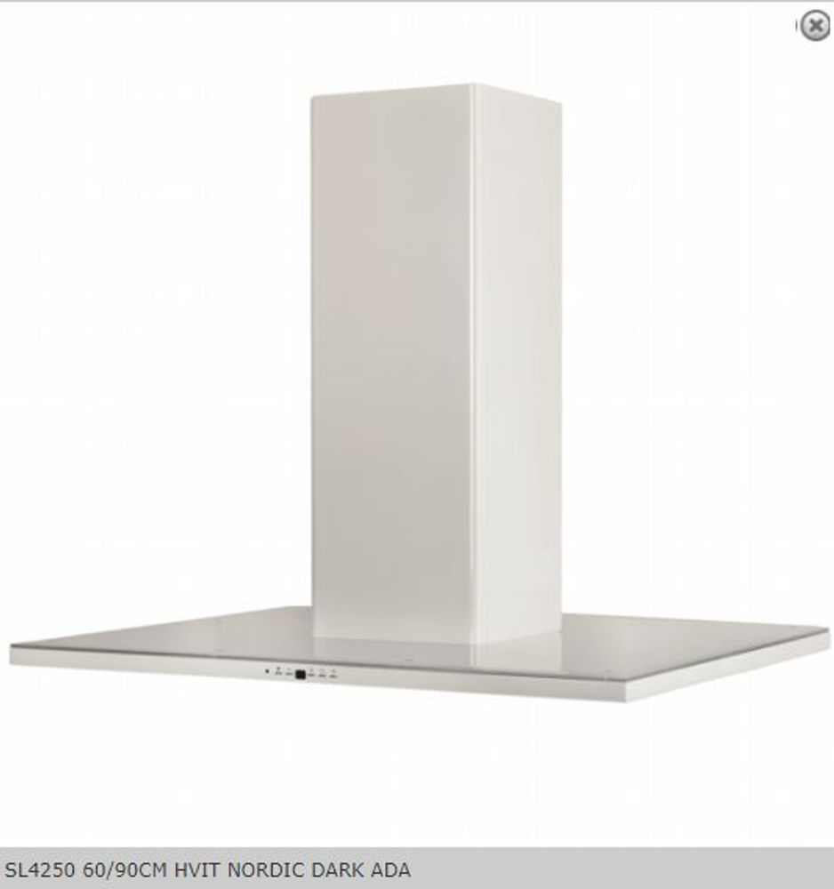 Silverline Ventilator Fritthengende modell 60 cm HVIT NORDIC DAR