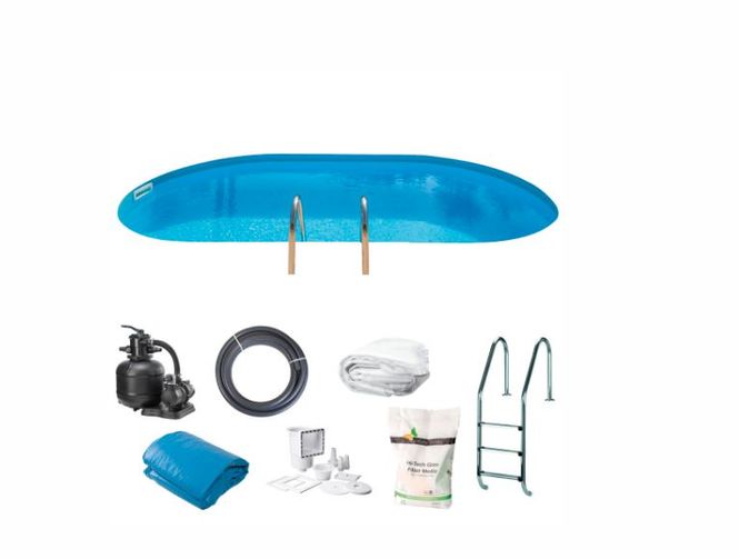 Hovedbilde Swim & Fun nedgravd basseng oval 700 x 320 x 120 cm ...