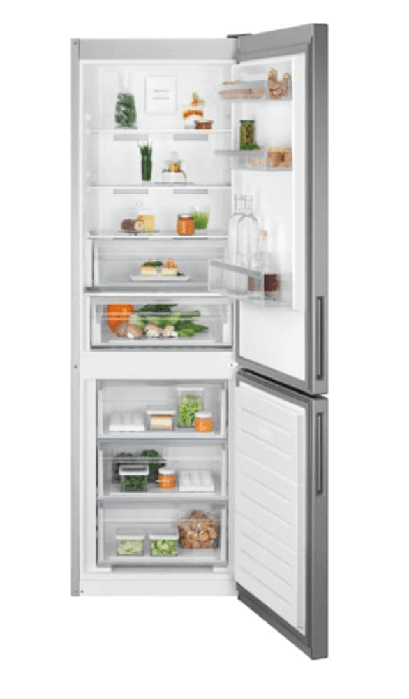 Electrolux kombiskap rustfritt stål nofrost 186 cm 230/101 L  