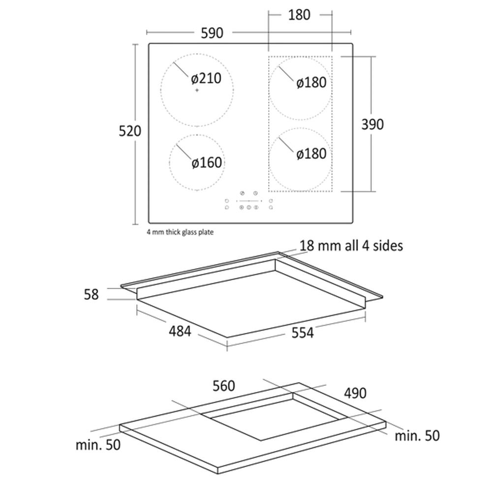 Scandomestic induksjon platetopp 59 cm IKF 60 FLEX