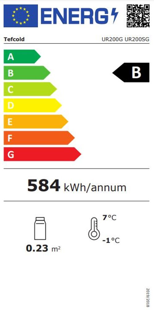 Tefcold display kjøleskap Rustfritt stål 85 cm UR200SG 