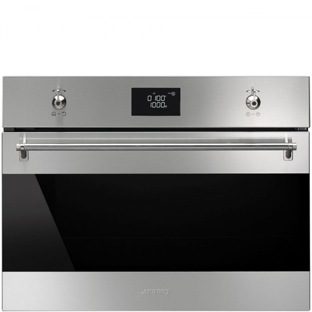 Smeg classic kombi mikrobølgeovn rustfritt stål 60 cm SF4390MCX