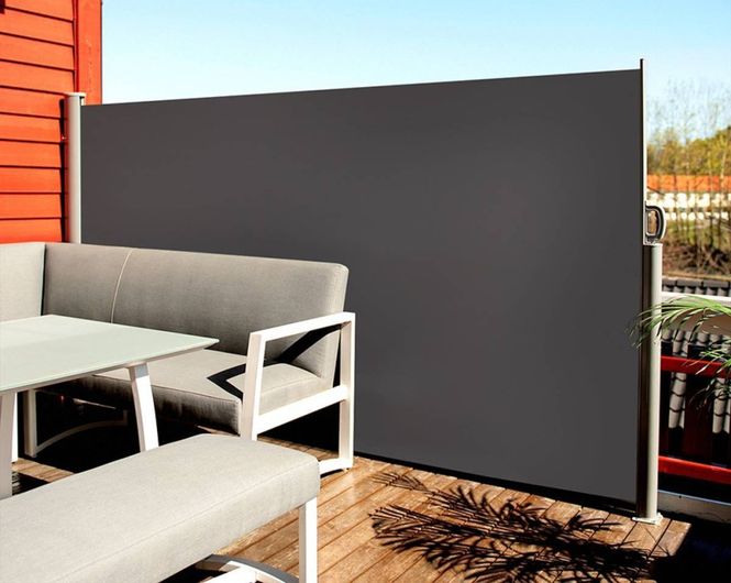 Hovedbilde Solegården levegg grå - sidemarkise på rull 1,6 x 3 meter