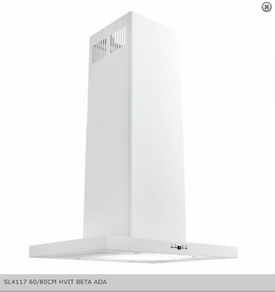 Silverline Ventilator Fritthengende hvit 60 cm BETA ADA SL 4117-