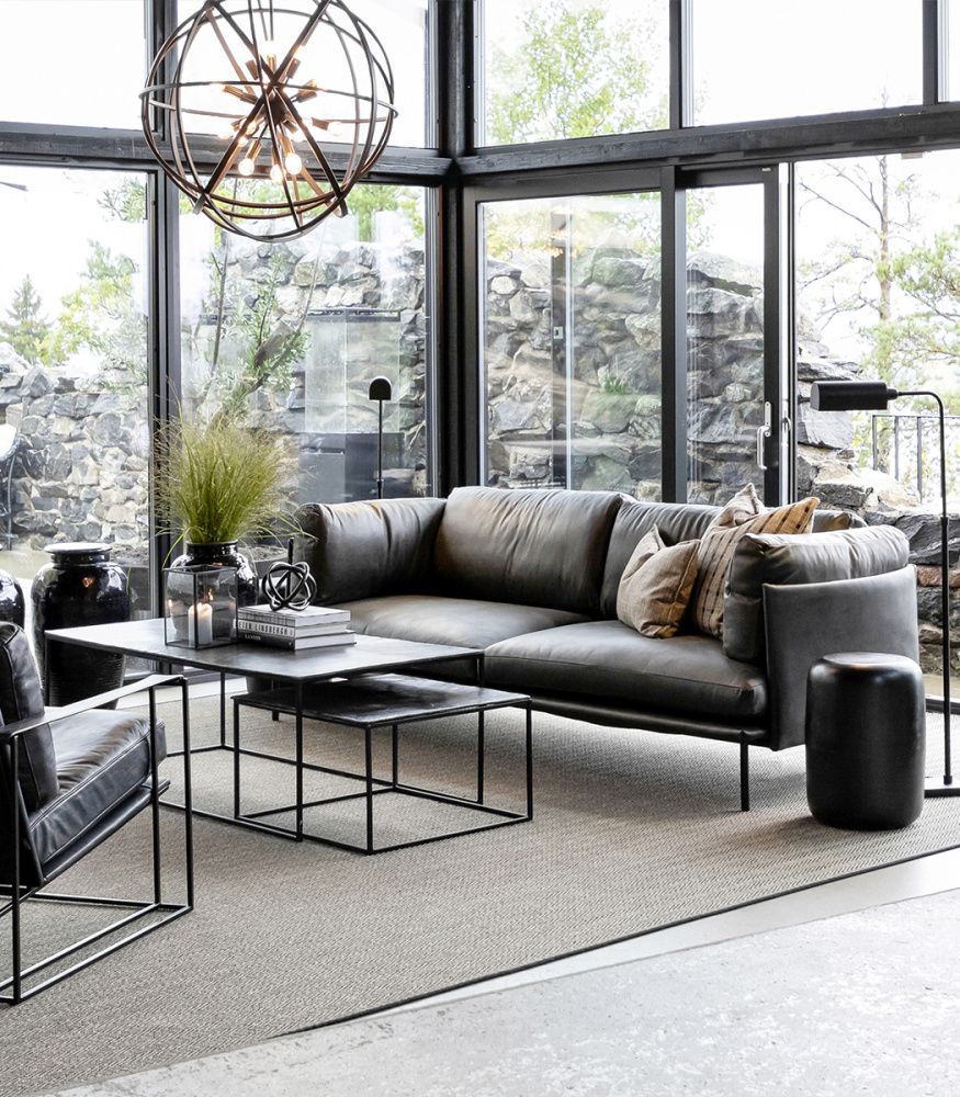 Artwood 3 seter sofa skinn Ebony BRIOCHE 04-03349