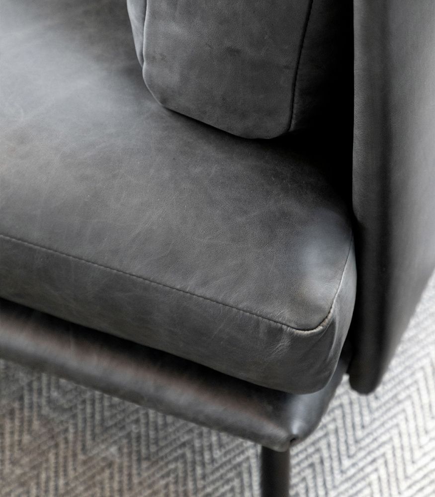 Artwood 3 seter sofa skinn Ebony BRIOCHE 04-03349