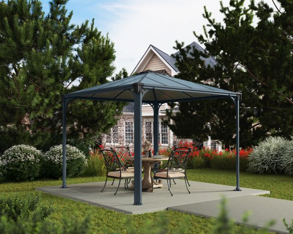 10 x 10 Palram Canopia Palermo 3000 Grey Garden Gazebo 6