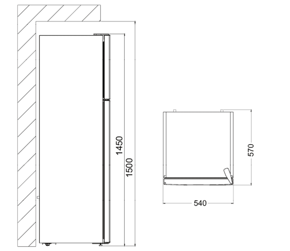 Vestfrost kombiskap hvit 145 cm 28554 