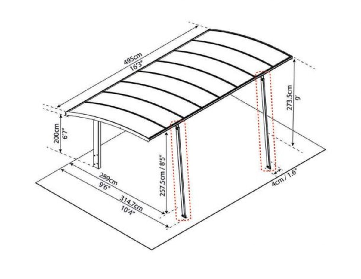 Canopia by Palram carport Arizona breeze med extra kit 704656
