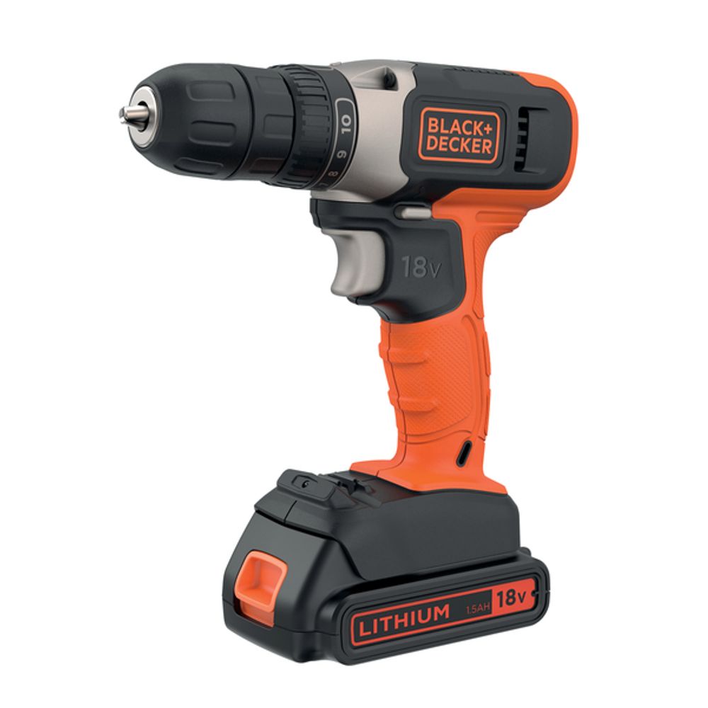 Black & Decker 8V Lithium-Ion Drill med 1.5Ah batteri og 400mA lader BCD001C1
