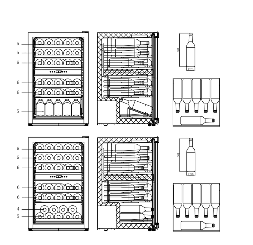 Scandomestic vinskap 2 soner - 39 flasker SV452B  