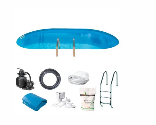 Hovedbilde Swim & Fun nedgravd basseng oval 800 x 400 x 150 cm ...