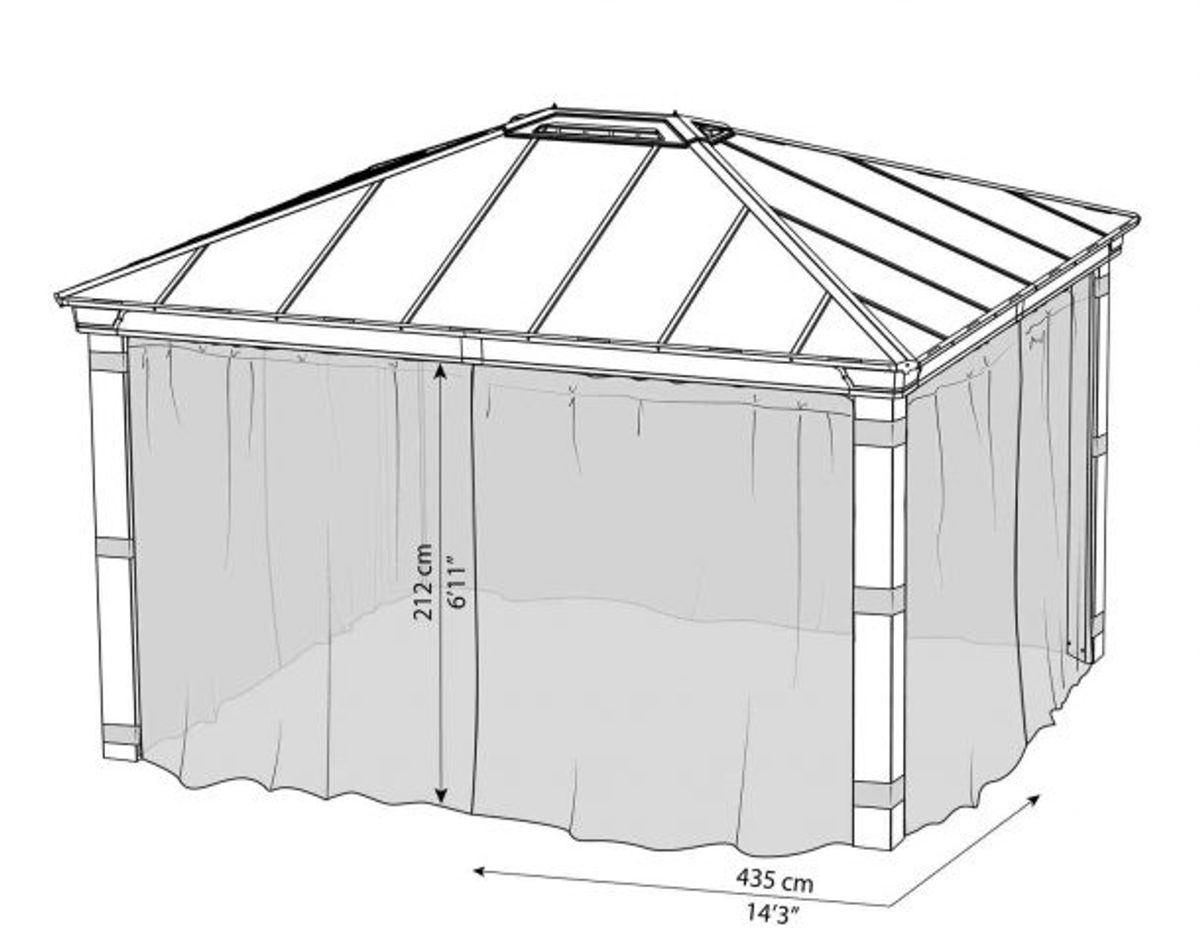 Canopia by Palram - Gazebo Dallas - Netting 360 x 422 cm - 4Pk 706597