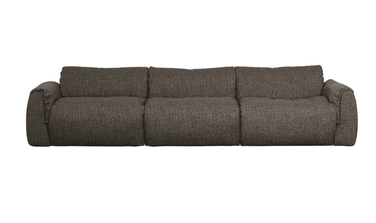 WOOOD sofa 3 seter Baggy vevd stoff grå melange 377531-WM