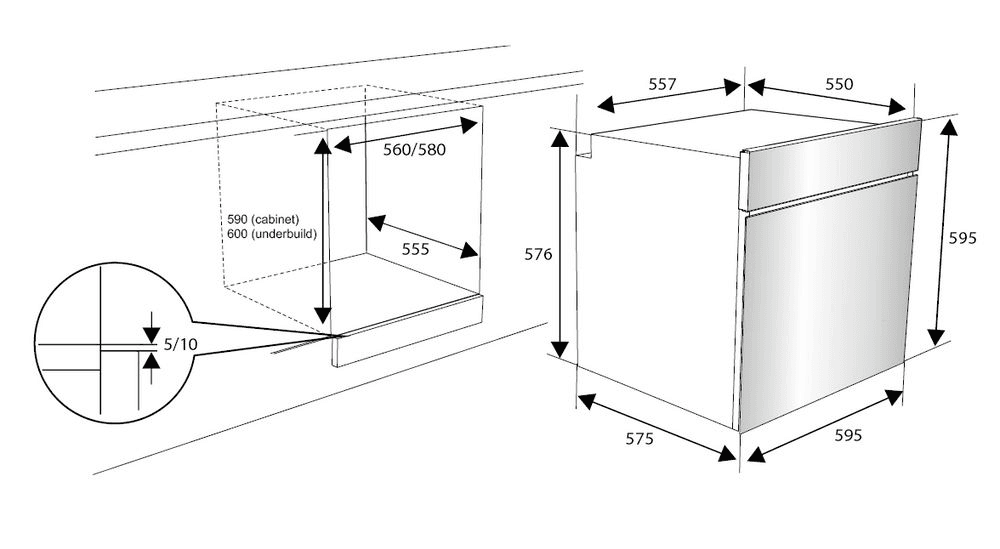 Vestfrost integrert stekeovn hvit VBO 1060W