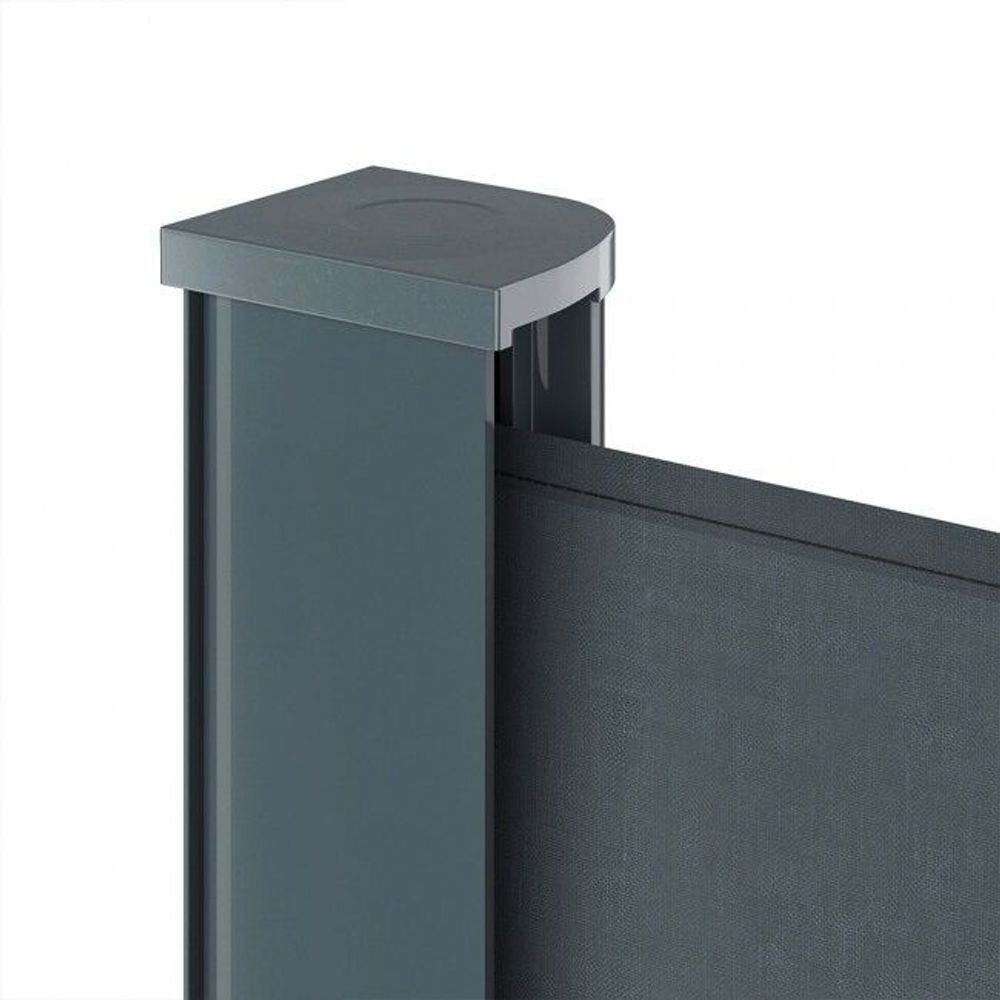 Uttrekkbar sidemarkise levegg grå 180 cm x 350 cm