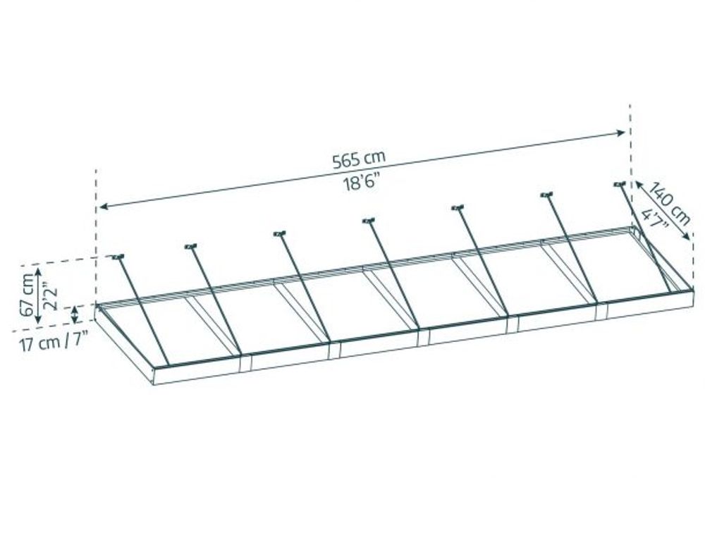 Canopia by Palram overbygg inngangsparti Sophia XL 140 x 565 cm grå/klar