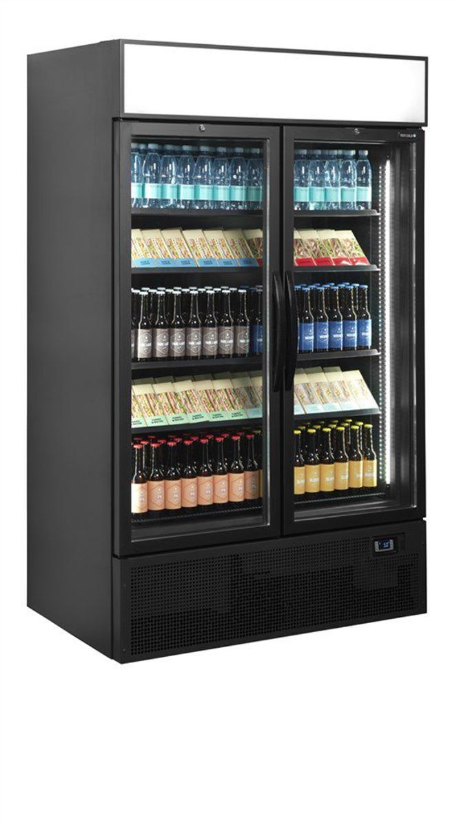 Tefcold displaykjøleskap 2 dører sort 200 cm FSC1200H BLACK