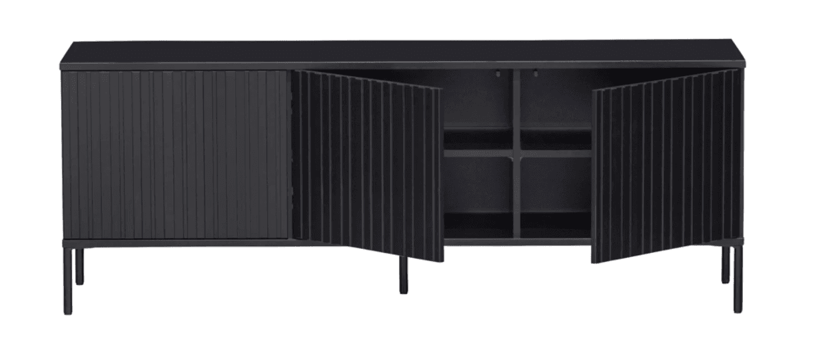 WOOOD sidebord New Gravure 150 cm sort furu 373473-Z