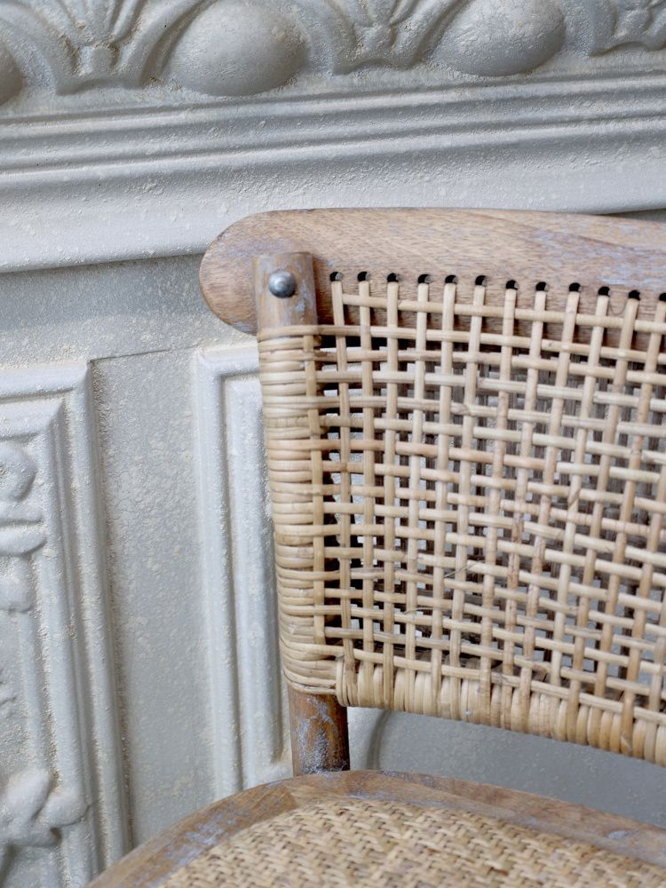 Chic Antique Fransk barstol med flettet sete og rygg 41063600