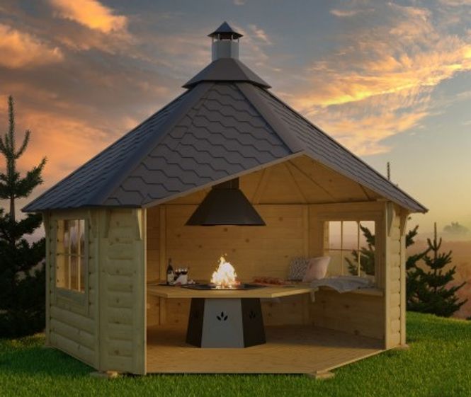 Hovedbilde Arnøy gapahuk 9m² med grill og benker 22532 