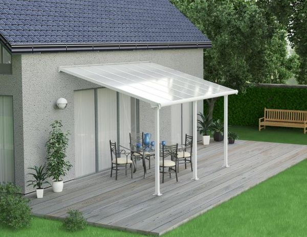 10x14 Palram Canopia Olympia Grey Patio Cover With Clear Panels 5