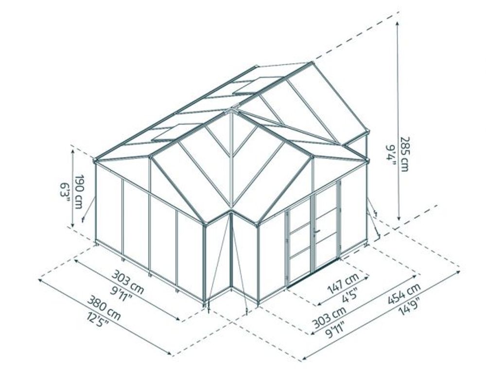 Canopia by Palram drivhus triomphe chalet sort