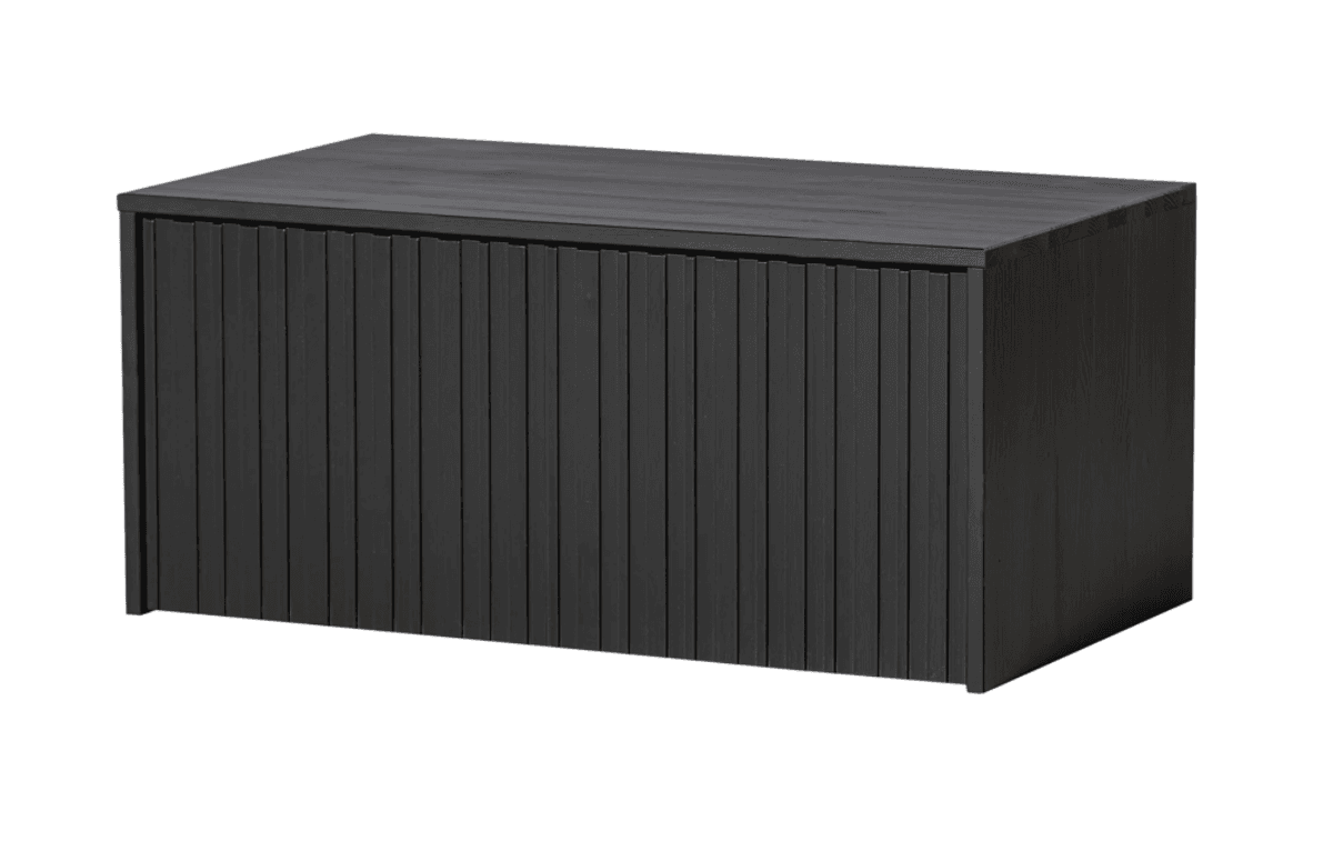 WOOOD oppbevaringsbenk 88 cm sort furu 374040-Z