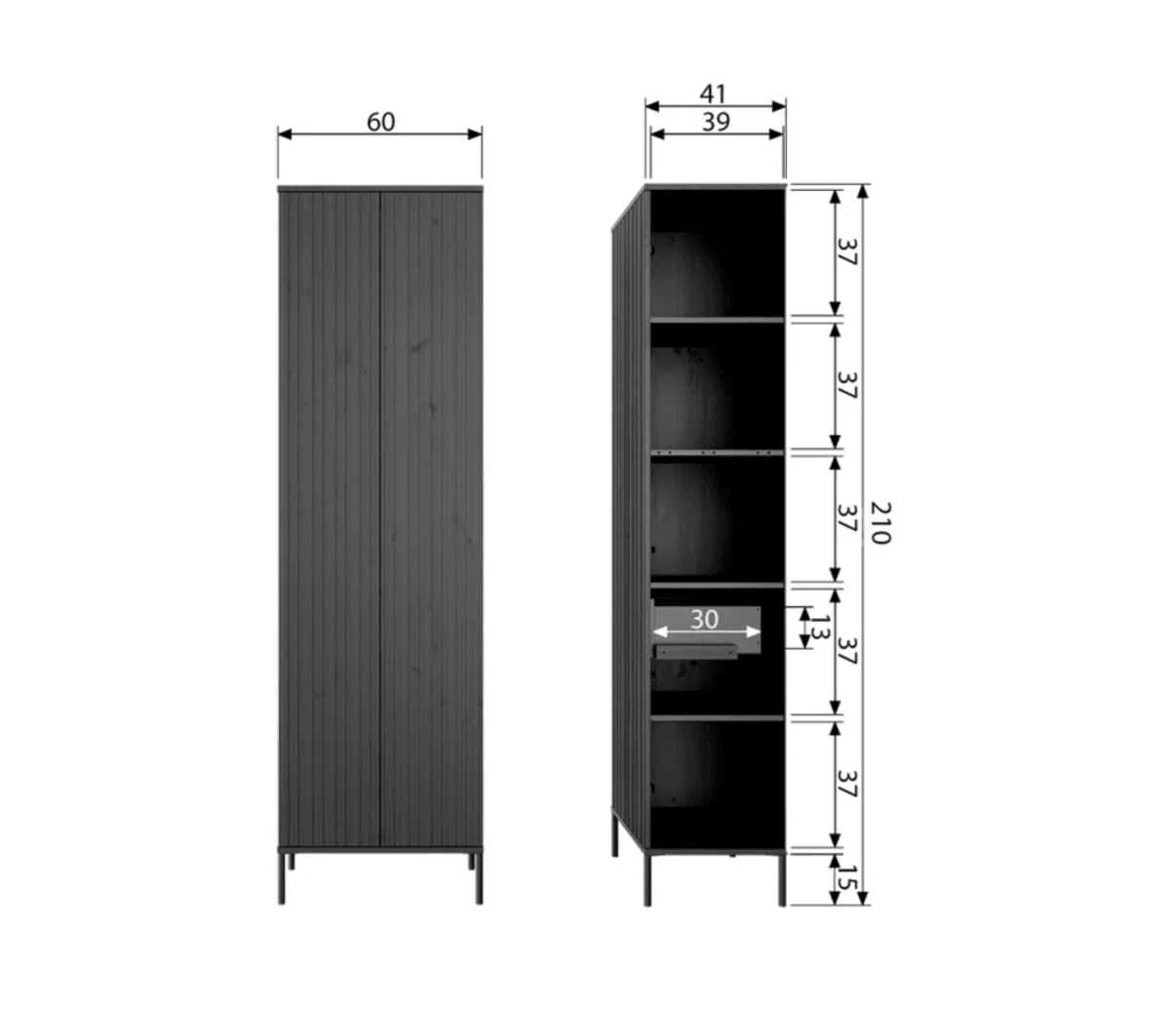 WOOOD Gravure New høyskap 210 cm espresso ask 373474-E
