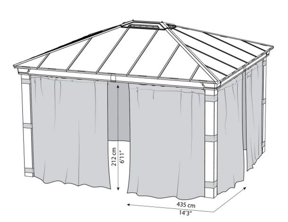 Canopia by Palram - Gazebo Dallas - Gardiner 360 x 483 cm - 4Pk 706598