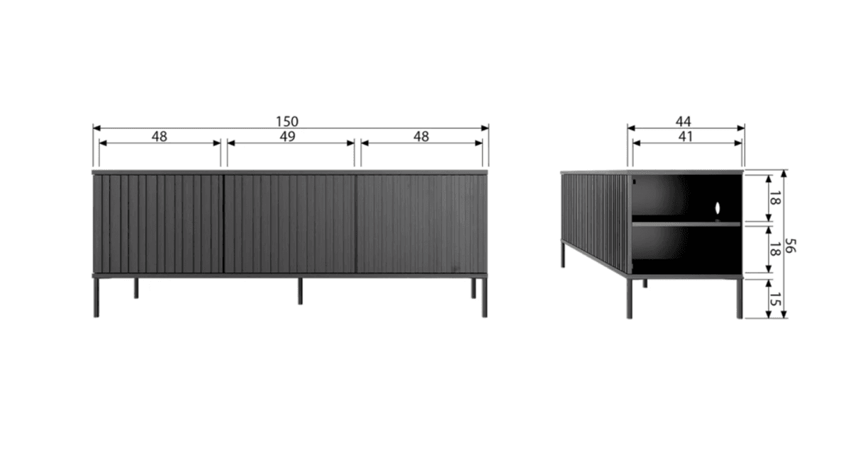 WOOOD sidebord New Gravure 150 cm natural eik 373473-B