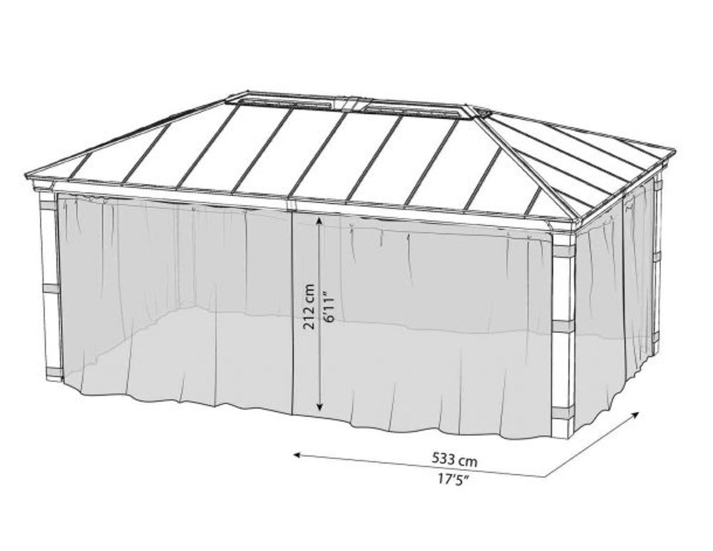 Canopia by Palram - Gazebo Dallas - Netting 360 x 607 cm - 4Pk 706601