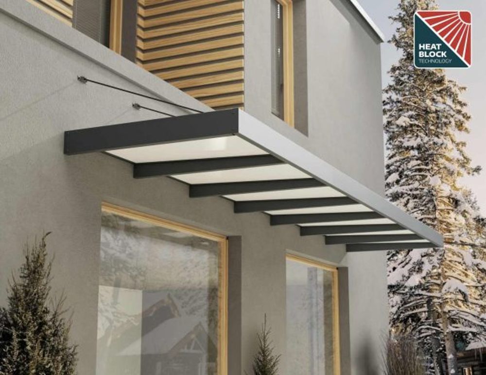 Canopia by Palram overbygg inngangsparti Sophia XL 140 x 660 cm grå/klar