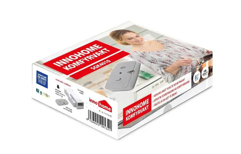 Innohome komfyrvakt SGK4012 selvmontering sort