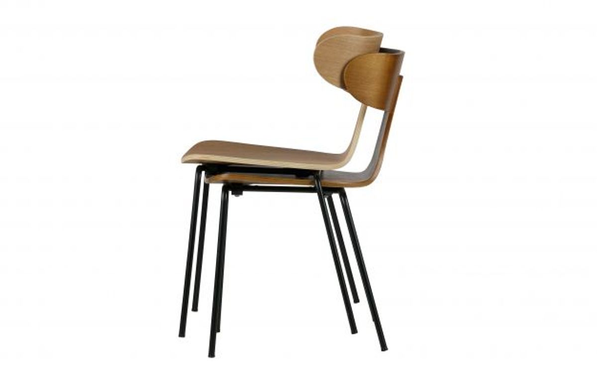 BePureHome Form trestol med metallben naturel 2 stk