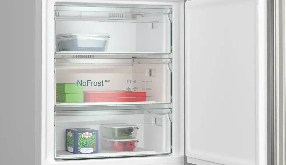 Siemens frittstående kombiskap 203 cm stål iQ300 70 cm KG49NXIBF