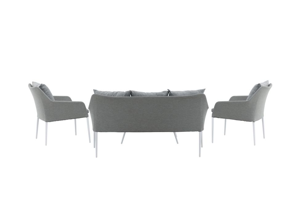 Venture Design Spoga møbelgruppe hvit ramme grå sete 2077-400