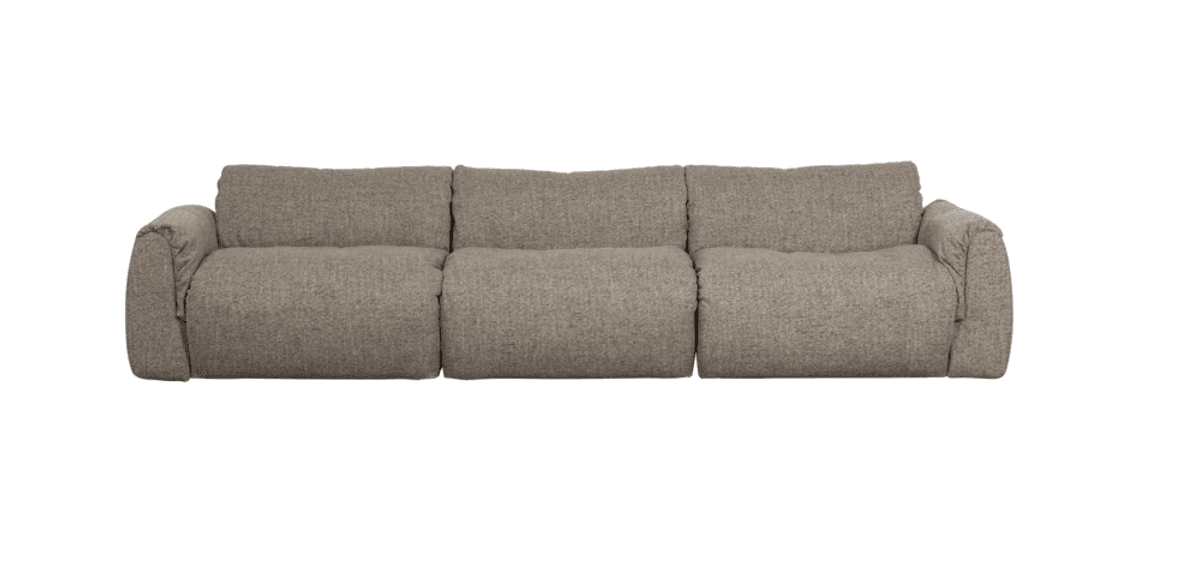 WOOOD sofa 3 seter Baggy vevd stoff brown melange 377531-BM
