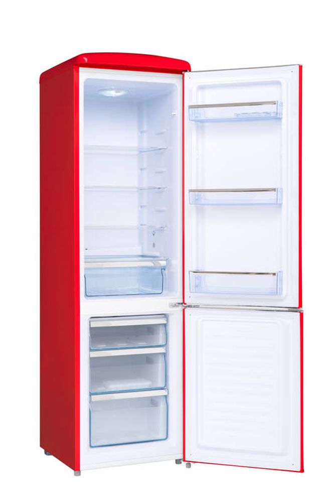 FrigeluX frittstående kombiskap retro rød 244L 190 cm CB255RRD