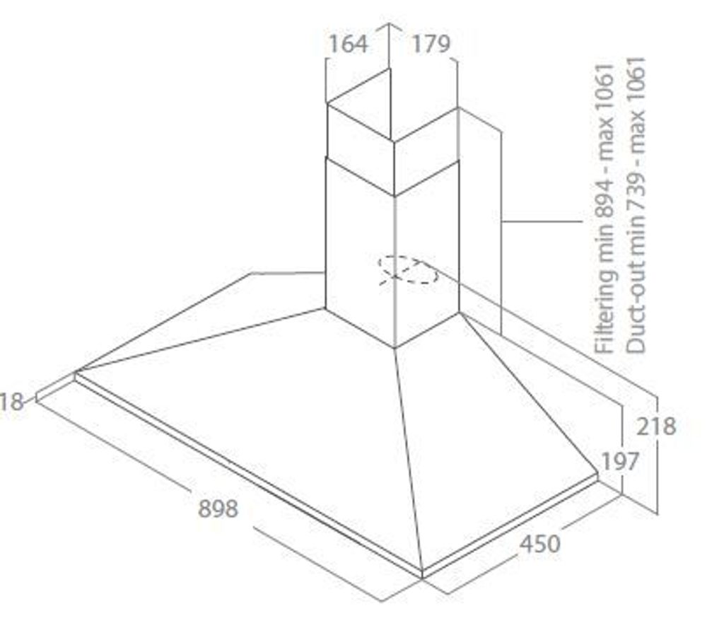 Eico vegghengt ventilator svart 90 cm MISSY BL/A/90