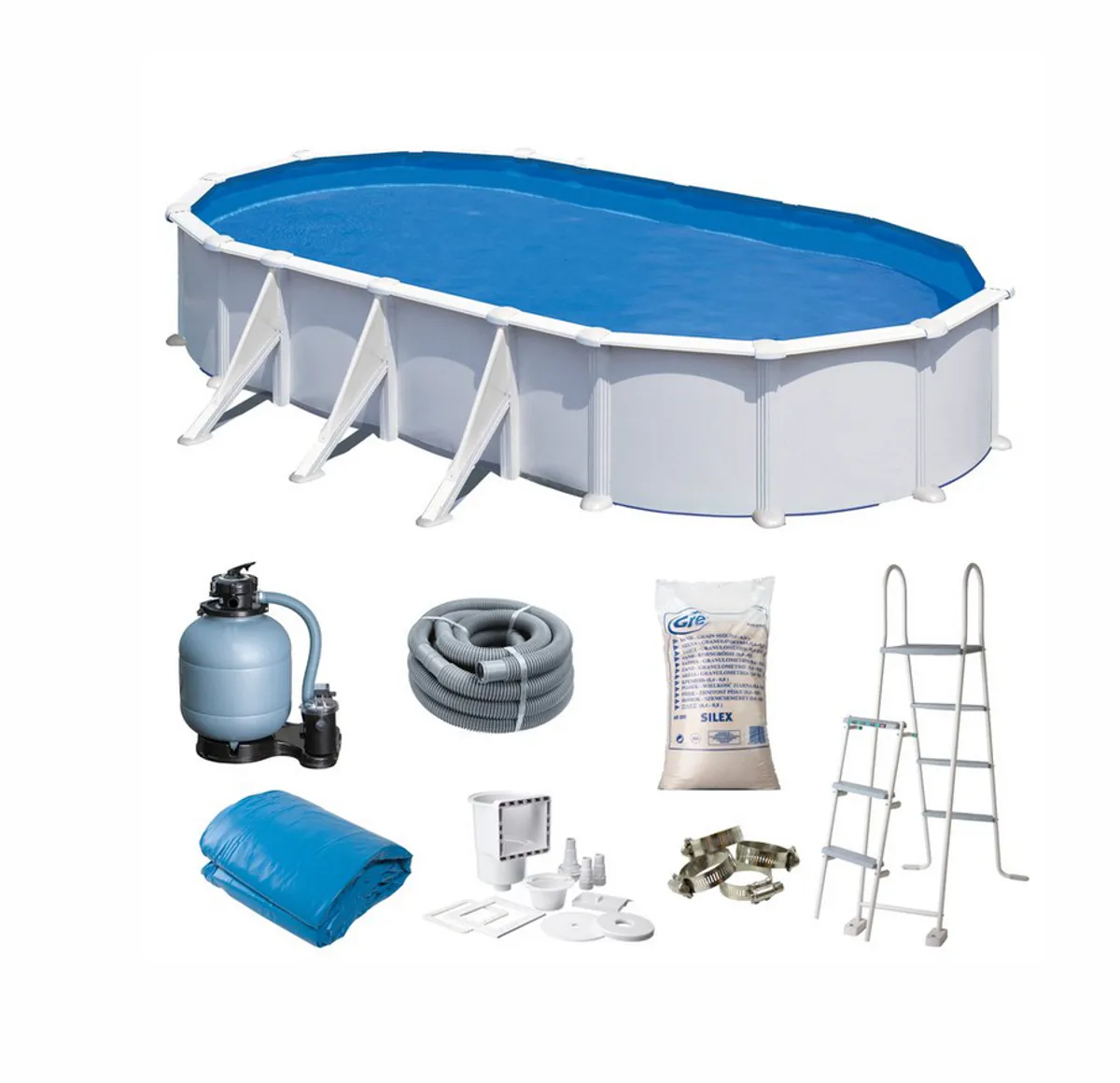 Swim & Fun ovalt basseng 730 x 375 x 132 cm KITPROV738