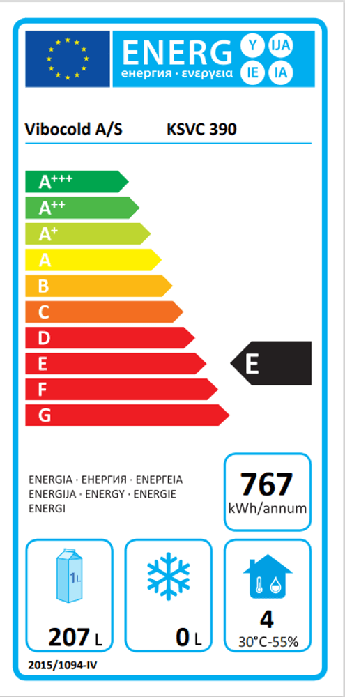 Vibocold lager kjøleskap hvit 183 cm KSVC 390